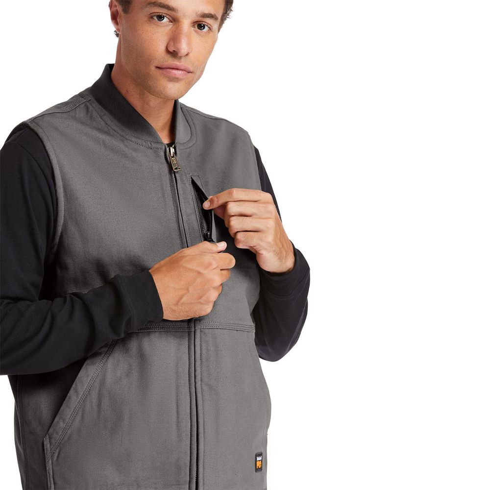 Colete Masculino - Timberland Pro® Gritman Lined Lona - MJVWH1723 - Cinzentas Escuro